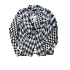 Talbots Classic Spring Gingham Cotton Plaid Blazer Lined , Size 10